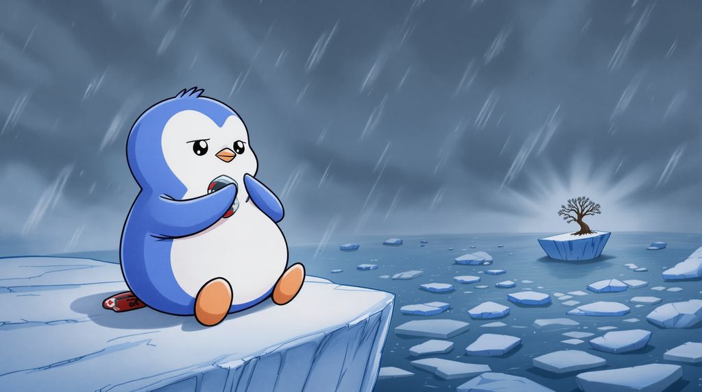 pengu holding a bomb in one hand with the other hand on his chin like he’s thinking
