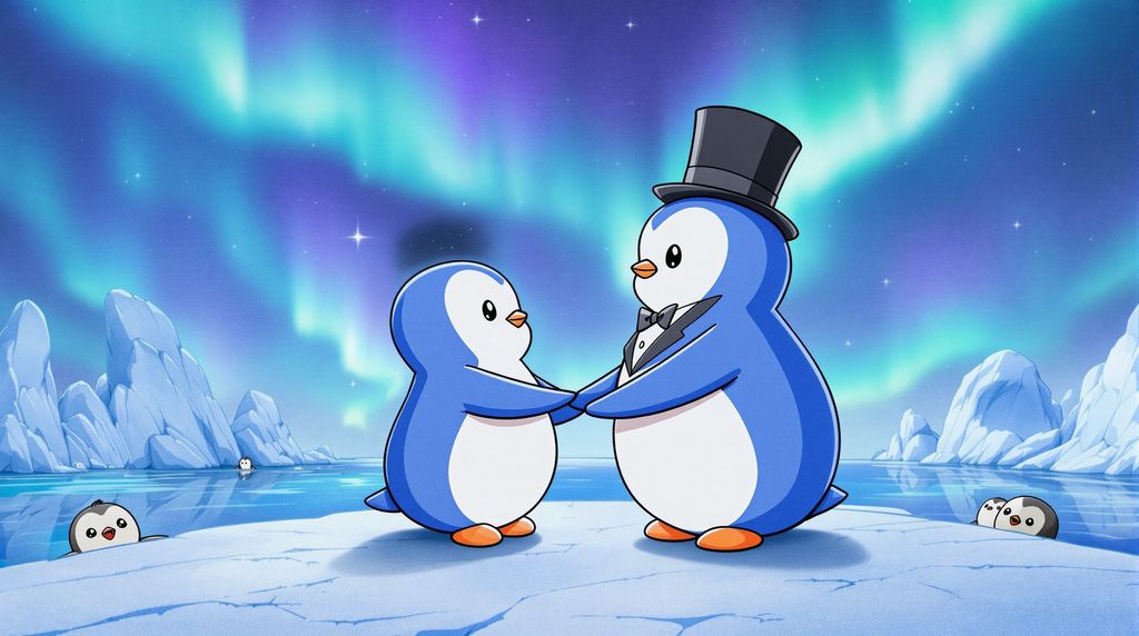 pengu and polly getting married