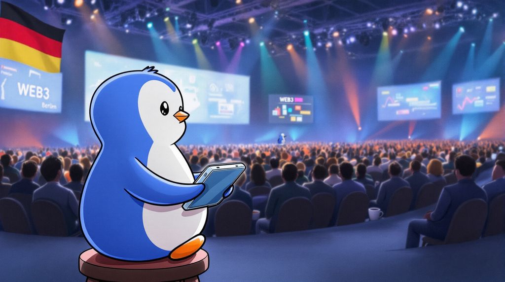 pengu in Germany at web3 conference